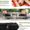 Gartenmöbel Set Polyrattan Balkonmöbel mit 5-stufig Verstellbarer Rückenlehne Rattan Terassenmöbel Tisch