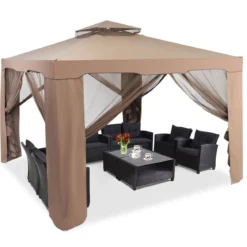 Gartenpavillon Gartenzelt CampingPartyzelt mit 4 Seitenwänden 300 x 300 x 265 cm
