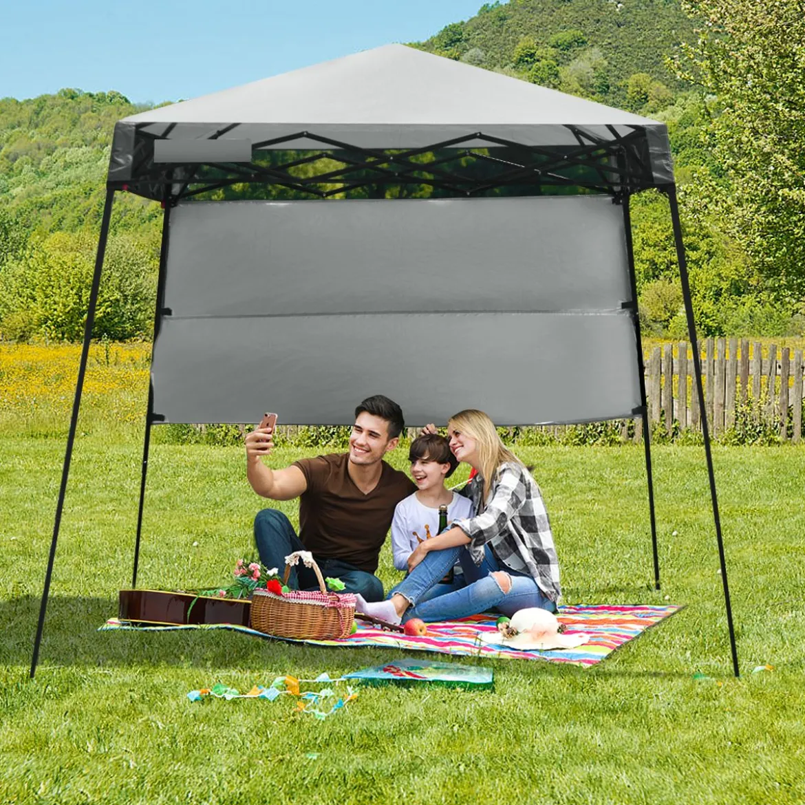Gartenpavillon Gartenzelt mit Tasche tragbares Partyzelt 181x181x210cm Grau