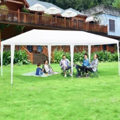 Gartenpavillon Partyzelt mit 4 abnehmbaren Seitenwänden Pavillon Bierzelt UV-Schutz Gartenzelt 3 x 6m