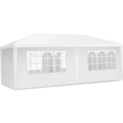 Gartenpavillon Partyzelt mit 4 abnehmbaren Seitenwänden Pavillon Bierzelt UV-Schutz Gartenzelt 3 x 6m
