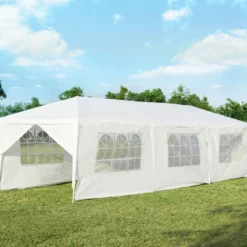 Gartenpavillon 3x9m Partyzelt Gartenzelt UV-Schutz Zelt weiß