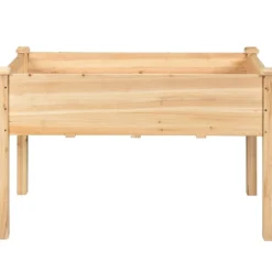 Garten-Pflanzkasten hölzernes Beet Gartenbeet Hochbeet Holz 125 x 59 x 76 cm Natur