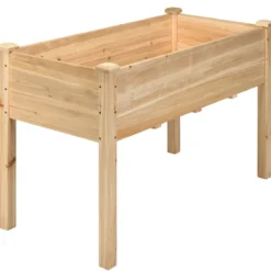 Garten-Pflanzkasten hölzernes Beet Gartenbeet Hochbeet Holz 125 x 59 x 76 cm Natur