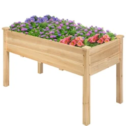 Garten-Pflanzkasten hölzernes Beet Gartenbeet Hochbeet Holz 125 x 59 x 76 cm Natur