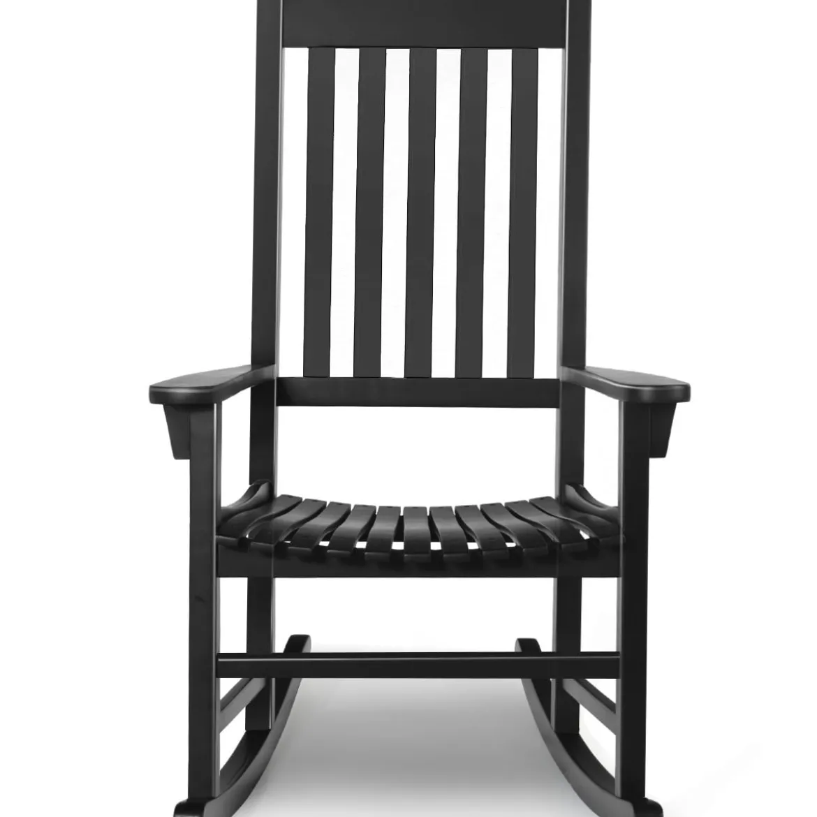 Garten Schaukelstuhl Holz Schwingsessel Outdoor-Schaukelstuhl 71 x 84 x 116 cm Schwarz