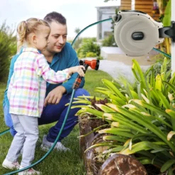 Gartenschlauch-Aufroller mit Wandhalterung 180˚ drehbare Halterung 1/2 Zoll 30m + 2m