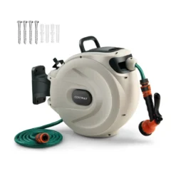 Gartenschlauch-Aufroller mit Wandhalterung 180˚ drehbare Halterung 1/2 Zoll 15m + 1m