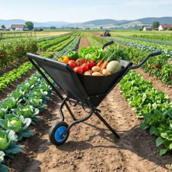 Gartenschubkarre mit Rad Faltbare Schubkarre mit Rutschfester Griff bis zu 40 kg Belastbar Schwarz