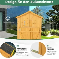 Gartenschuppen Geräteschrank für den Außenbereich 75 x 50 x 180,5 cm Natur