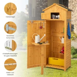 Gartenschuppen Geräteschrank für den Außenbereich 75 x 50 x 180,5 cm Natur