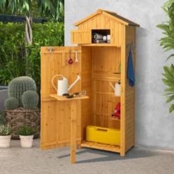 Gartenschuppen Geräteschrank für den Außenbereich 75 x 50 x 180,5 cm Natur