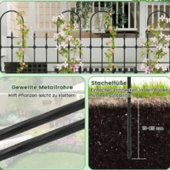 Garten Spalier für Kletterpflanzen Rostfreier Metall Pflanzenstützrahmen für Hochbeet