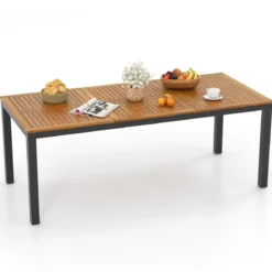 Gartentisch Akazienholz Garten Esstisch für 8 Personen Rechteckiger Terrassentisch 200 x 90 x 75 cm