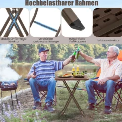 Gartentisch in Rattan-Optik mit HDPE-Tischplatte Klappbarer Balkontisch Quadratischer Campingtisch