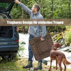 Gartentisch in Rattan-Optik mit HDPE-Tischplatte Klappbarer Balkontisch Quadratischer Campingtisch