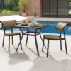 Gartentisch mit Tischplatte in Holzoptik für 4 Personen Terrassentisch Balkontisch 80 x 80 x 73 cm
