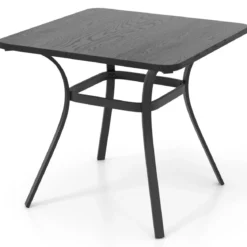 Gartentisch mit Tischplatte in Holzoptik für 4 Personen Terrassentisch Balkontisch 80 x 80 x 73 cm
