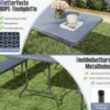 Gartentisch 180 x 74cm Campingtisch klappbar Klapptisch mit HDPE-Tischplatte & TragegriffGrau