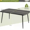 Gartentisch 160 x 90 cm Outdoor Esstisch für 6 Personen Balkontisch aus Metall mit 4 cm Schirmloch
