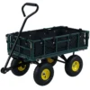 Gartenwagen klappbarer Schwerlast Metall Kippwagen mit 408 kg Tragkraft 2 in 1 Nutzwagen Grün