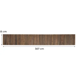 Gartenweg Holz Outdoor Rollweg mit Rutschfester Oberfläche Ausrollbarer Holzweg 367 x 55 cm Braun/Natur