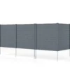 Gartenzaun 4-teilig 123 x 123 cm Zaun mit Pfosten aus verzinkte Metall Grau