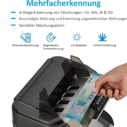 Geldzähler mit Echtheitsprüfung Banknotenzähler Geldscheinzähler für Euro