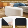 Gepolsterte Ottomane Bank 120 cm Moderner Hocker am Fußende des Bettes mit Cordstoff & Hochdichtem Schaumstoff Beige
