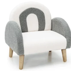 Gepolsterter Kindersofa mit Massivholzbeinen Kindersessel Grau
