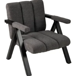 Gepolsterter Loungesessel mit Armlehnen& Metallrahmen Sessel Modern Sofastuhl Relaxsessel Grau