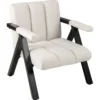 Gepolsterter Loungesessel mit Armlehnen& Metallrahmen Sessel Modern Sofastuhl Relaxsessel Beige