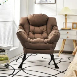 Gepolsterter Sessel mit Armlehnen & Seitentasche Relaxsessel Loungesessel Fernsehsessel
