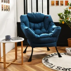 Gepolsterter Sessel mit Armlehnen & Seitentasche Relaxsessel Loungesessel Fernsehsessel