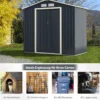 Gerätehaus Metall Erweitert-213 x 191 x 195 cm Geräteschuppen abschließbar Gartenhaus mit 4 Luftschlitzen