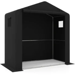 Gerätehaus mit Reißverschluss-Rolltür & Verzinktem Metallrahmen 190 x 95 x 194 cm Schwarz