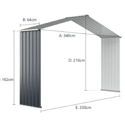 Gerätehaus Verlängerung Metall Geräteschuppen Verlängerung (nur für das Gerätehaus mit Artikel-Nr. 13248905)