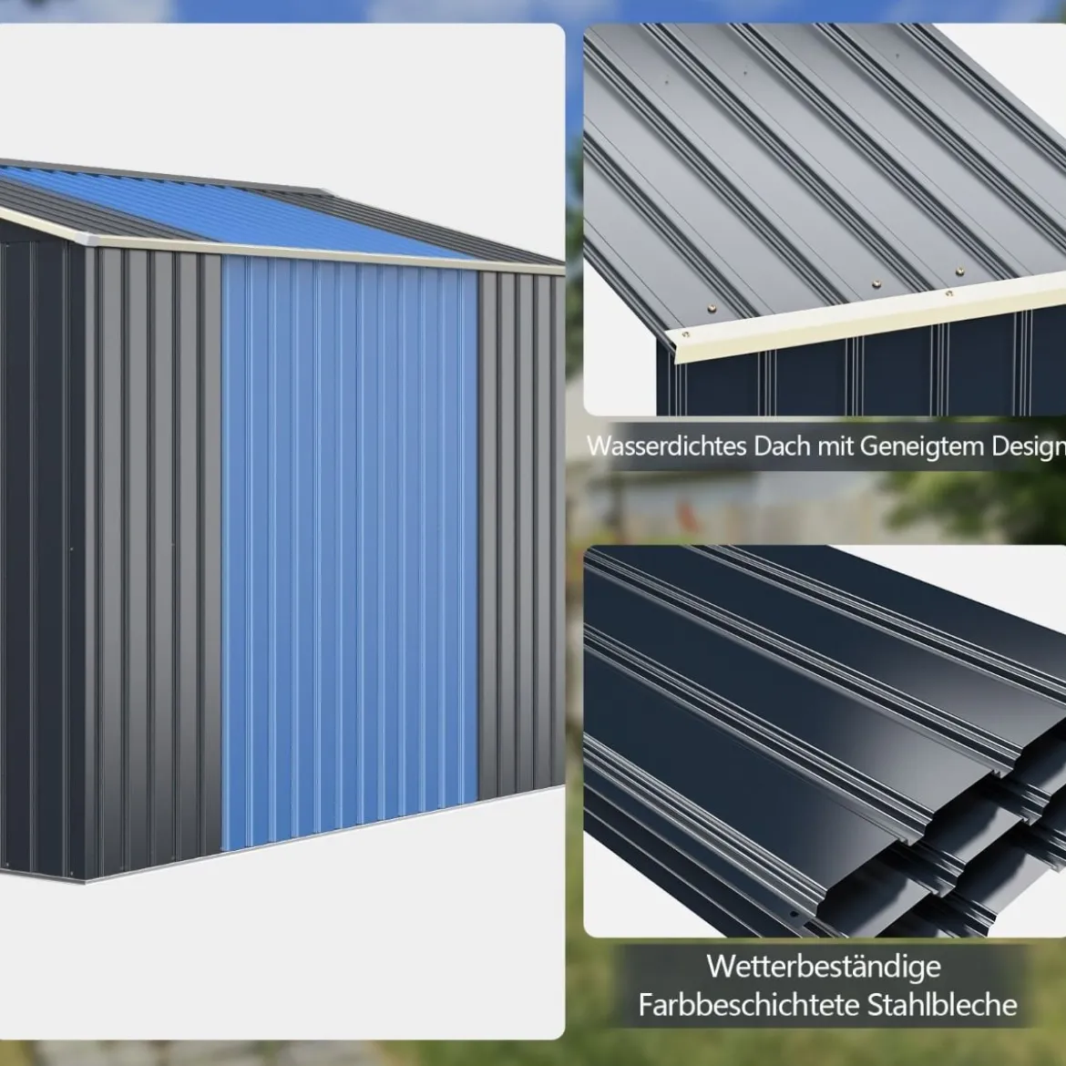 Gerätehaus Verlängerung Metall Geräteschuppen Verlängerung (nur für das Gerätehaus mit Artikel-Nr. 13248905)