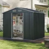 Geräteschuppen Gerätehaus Metall mit Pultdach & Schiebetüren Gartenhaus Fahrradgarage Gartenschuppen