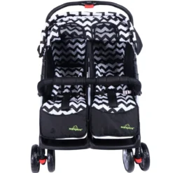 Geschwisterwagen Klappbarer Kinder Zwillingswagen Geschwisterkinderwagen Schwarz 82 x 91 x 105 cm