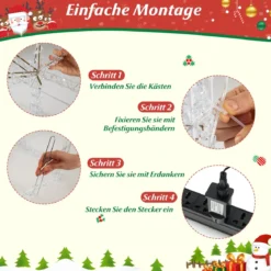 Gestapelte beleuchtete Geschenkboxen 3er-Set Weihnachtsgeschenkboxen mit warmweißen & kaltweißen LED-Lichtern Mehrfarbig