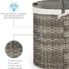 Geteilter Wäschekorb mit Deckel handgeflochtener 110L Wäschekorb 60,5 x 34 x 61,5 cm Grau