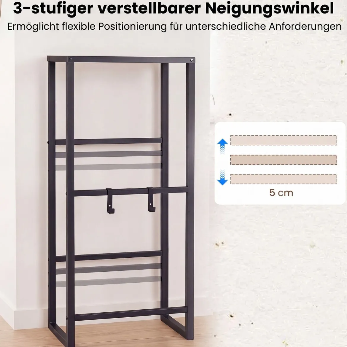 Getränkekistenregal für 2 Kisten Getränkeregal aus Metall mit Offenes Ablagefach & 2 Hauptfächer