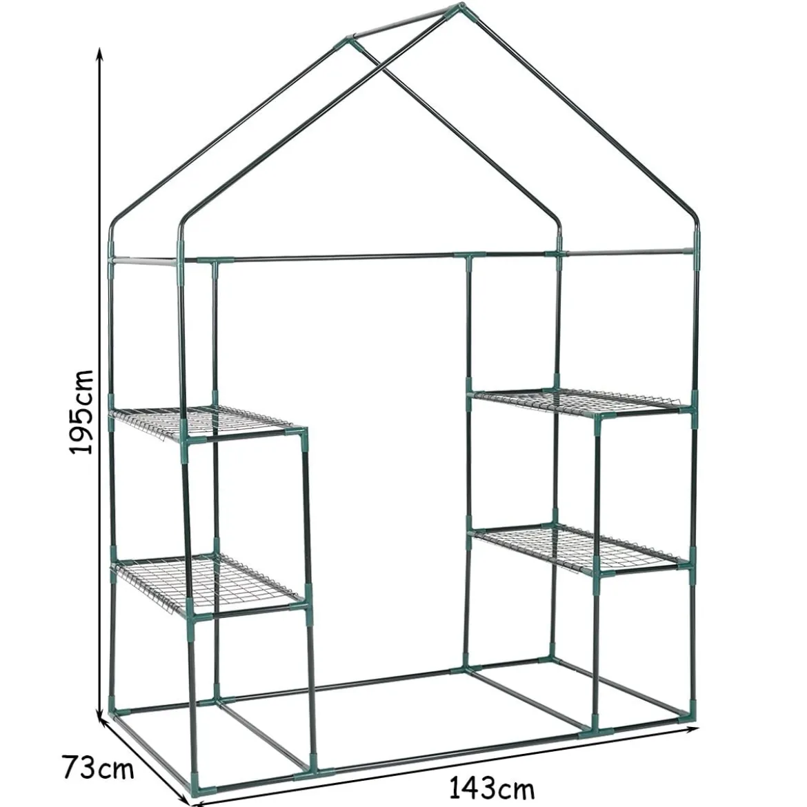 Gewächshaus Foliengewächshaus Treibhaus Pflanzenhaus Tomatenhaus 143 x 73 x 195 cm