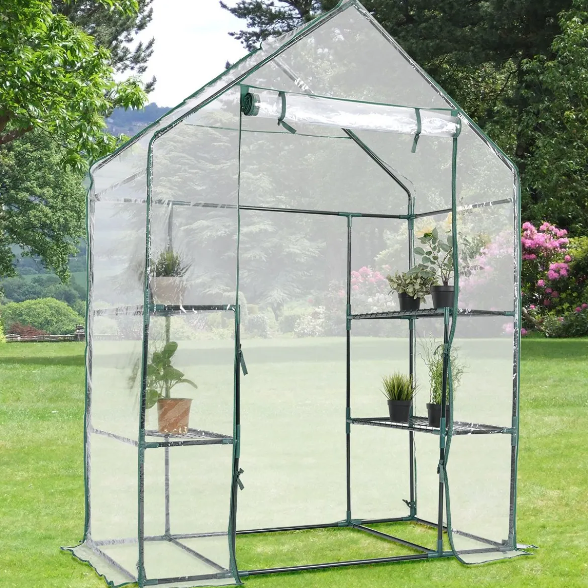 Gewächshaus Foliengewächshaus Treibhaus Pflanzenhaus Tomatenhaus 143 x 73 x 195 cm