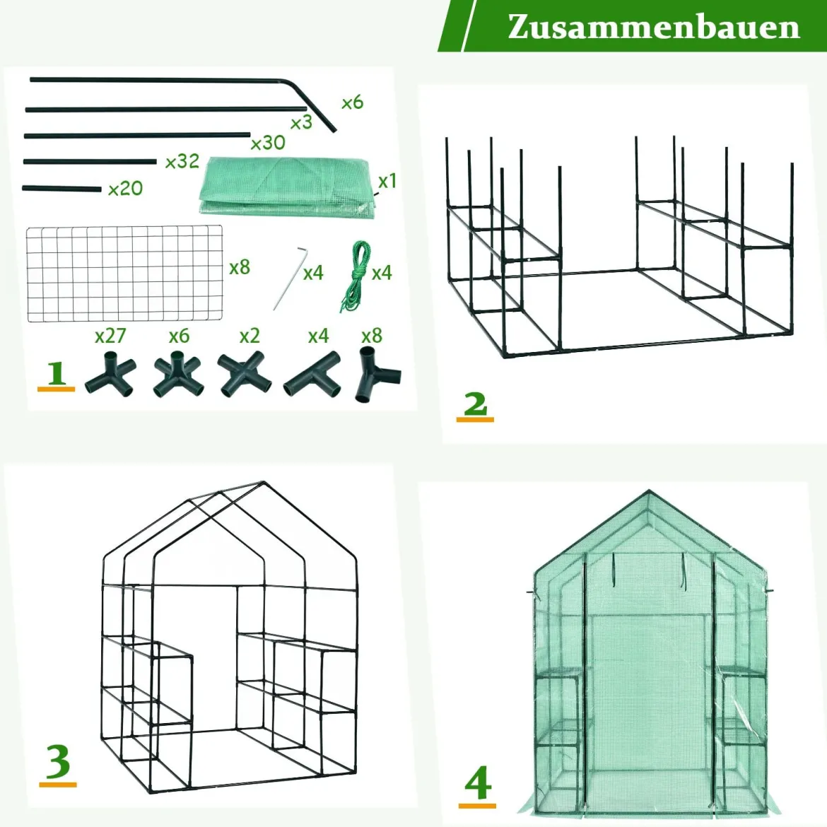 Gewächshaus Mini-Gewächshaus tragbares Gewächshaus Foliengewächshaus Treibhaus Pflanzenhaus Grün