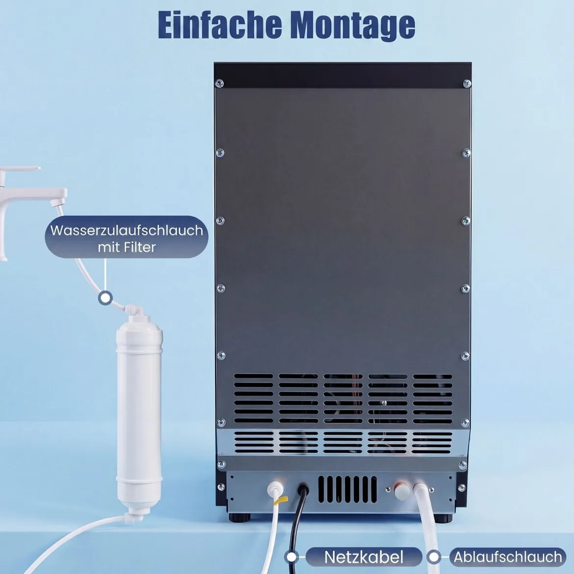 Gewerbliche Eiswürfelmaschine für Kau-Eis aus Edelstahl 41kg/24 Std. Freistehende Maschine mit Timer