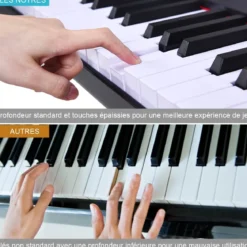61 gewichtete Tastatur digitale Keyboard elektrisches Klavier 90 x 21 x 6 cm Schwarz
