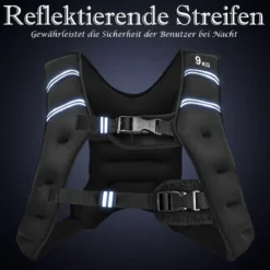 Gewichtsweste Trainingsweste Fitnessweste mit Reflexstreifen&Verstell-Riemen