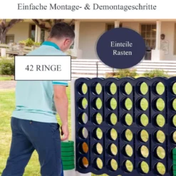 4-Gewinnt-Riesen-Spielset für Kinder und Erwachsene 120 x 42 x 104 cm Grau + Dunkelblau